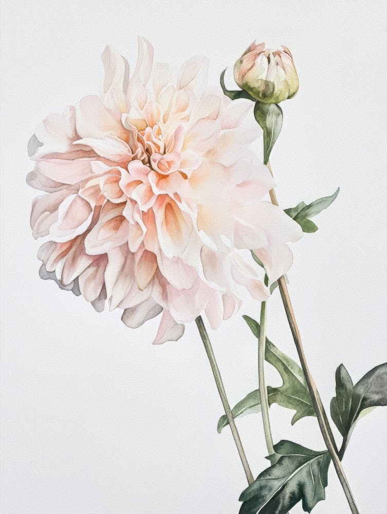 Watercolour Flower On White 13