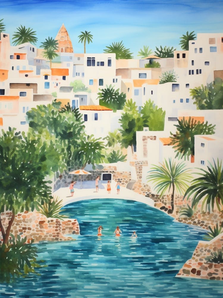 Baignade à Lagos Portugal 2 Aquarelle