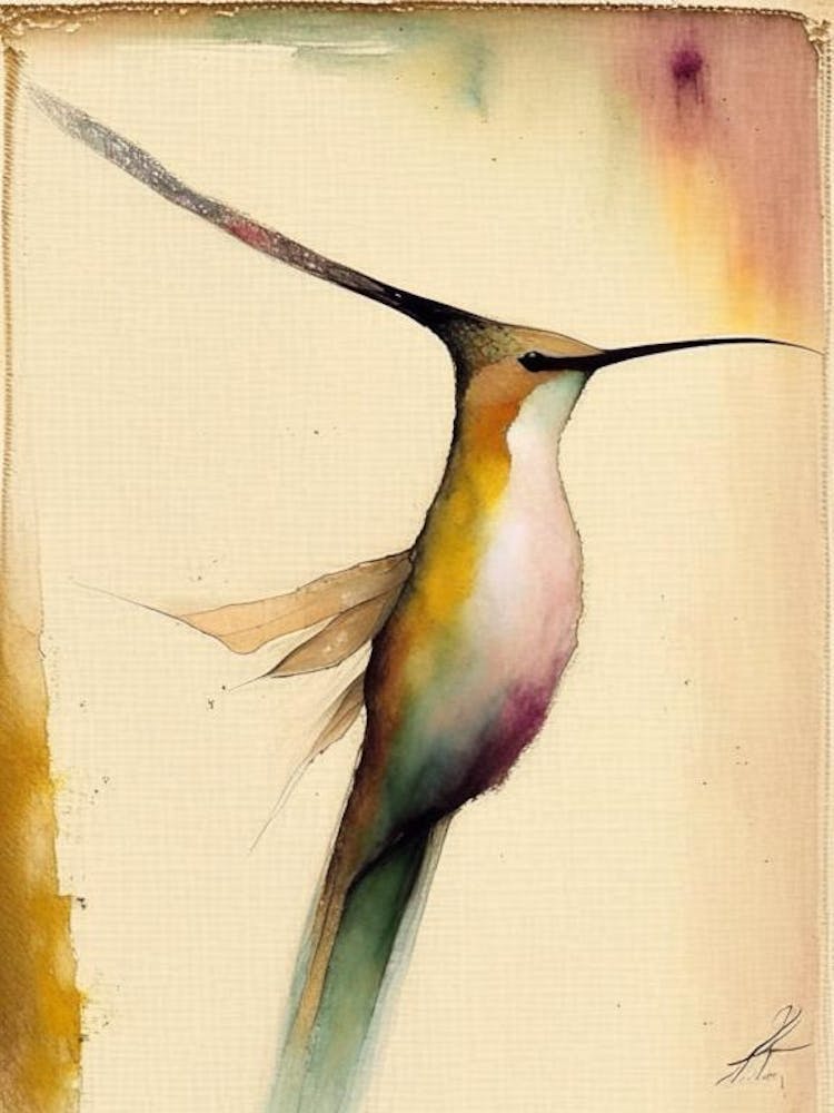 Hummingbird Symbol 2, Abstract Painting