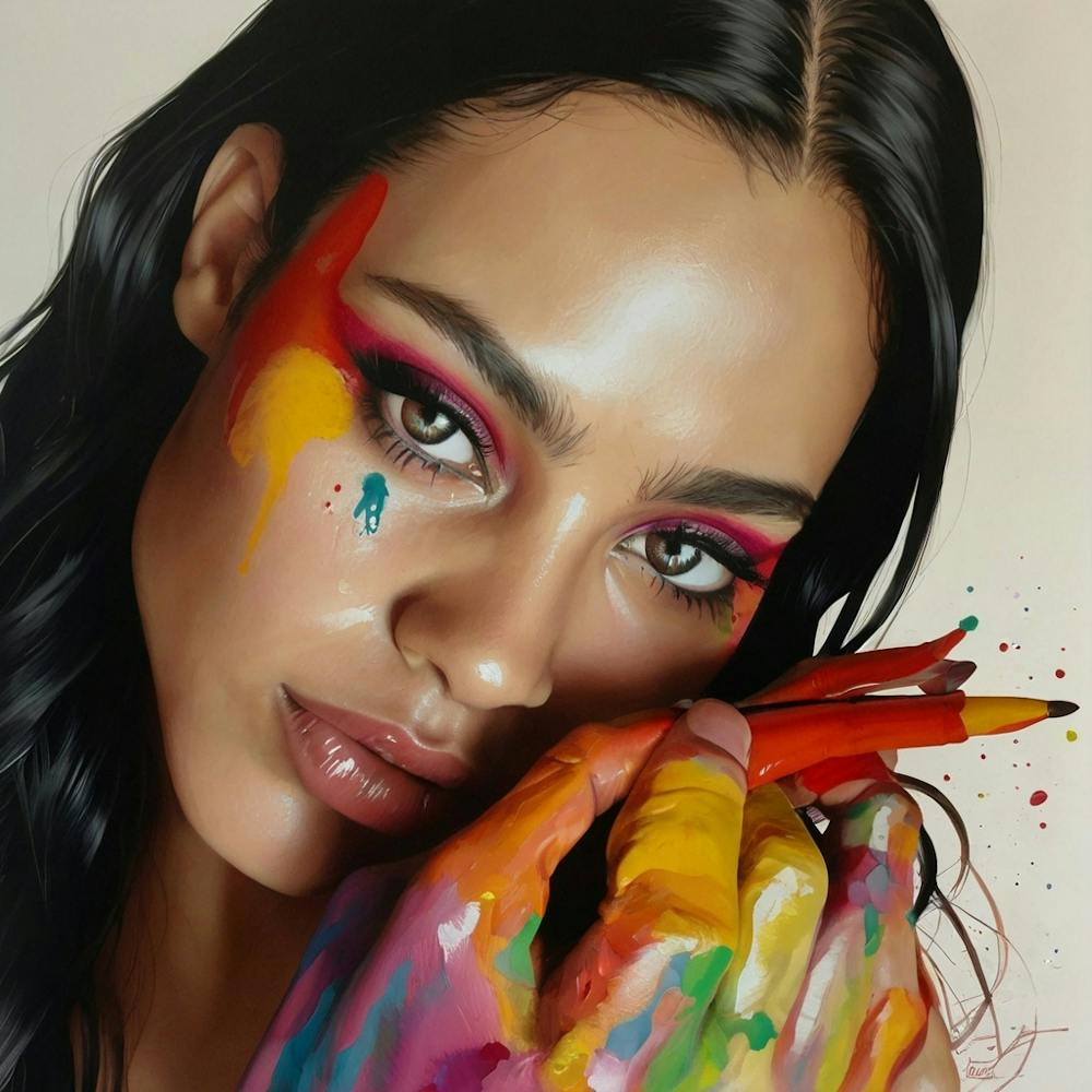 Girl With Colored Pencils