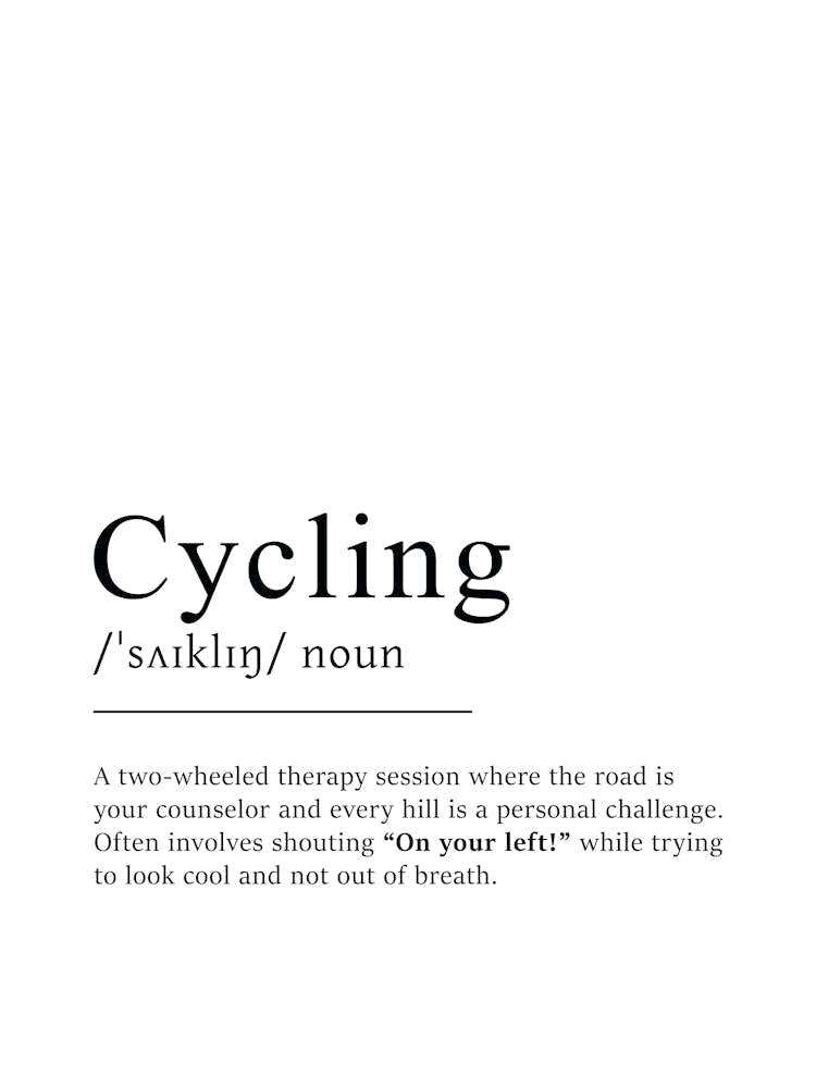Cycling Definition Poster - Dictionary