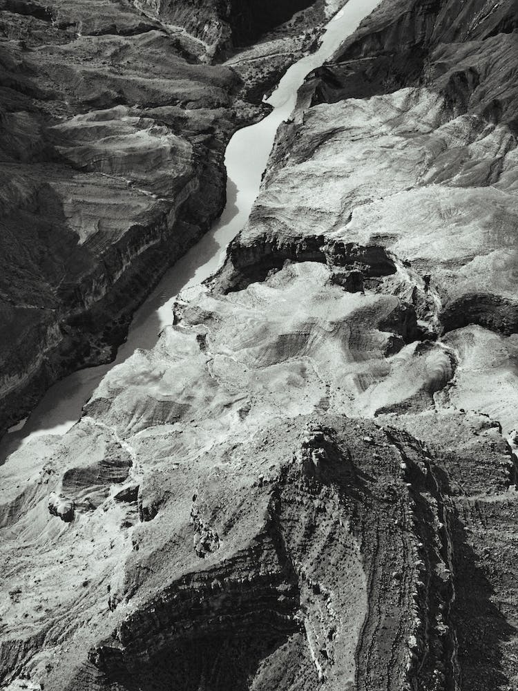 Abstract Grand Canyon Landscape Black & White
