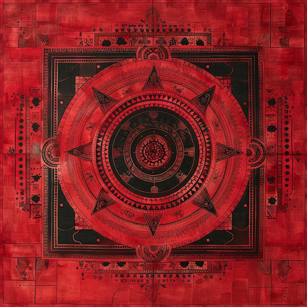 Red Buddhist Painting