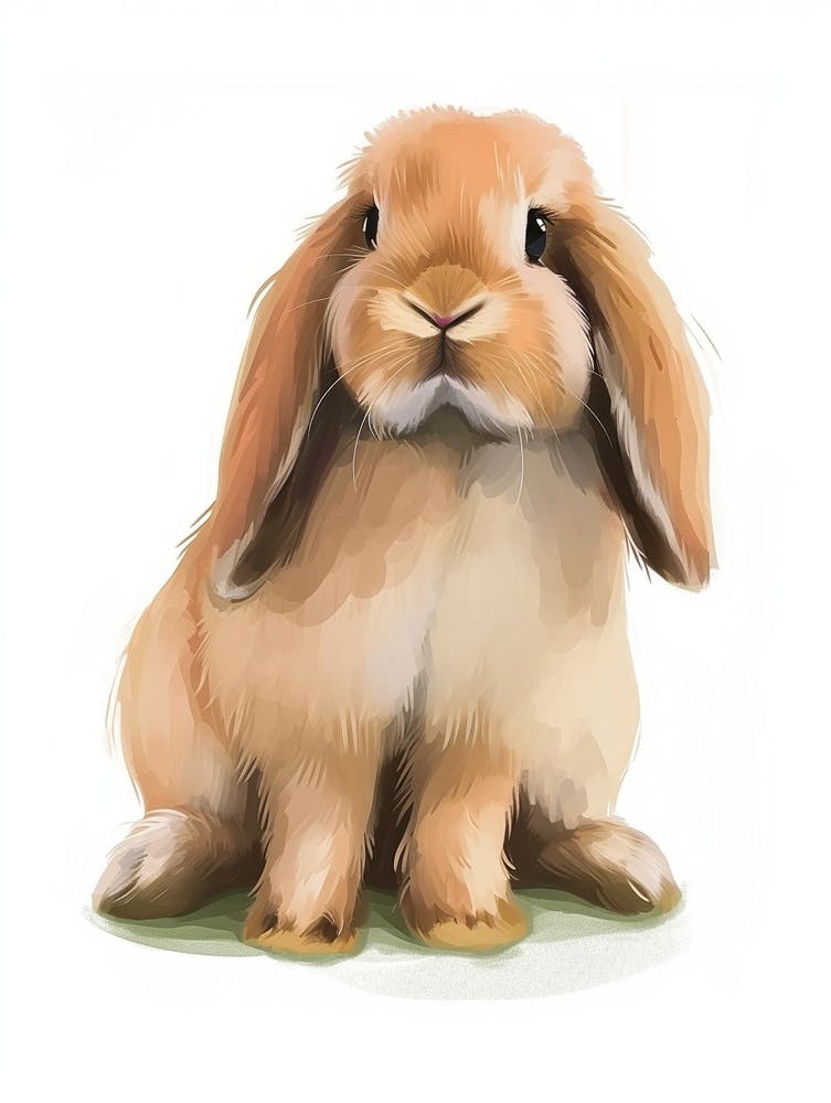 English Lop Rabbit Kids Illustration 4