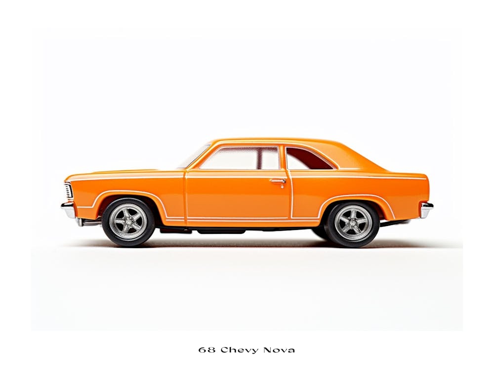 Spielzeugauto 68 Chevy Nova Oranges Poster