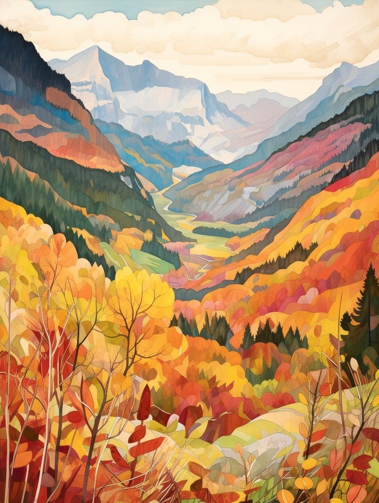 Autumn National Park Painting Berchtesgaden National Park Germany 5