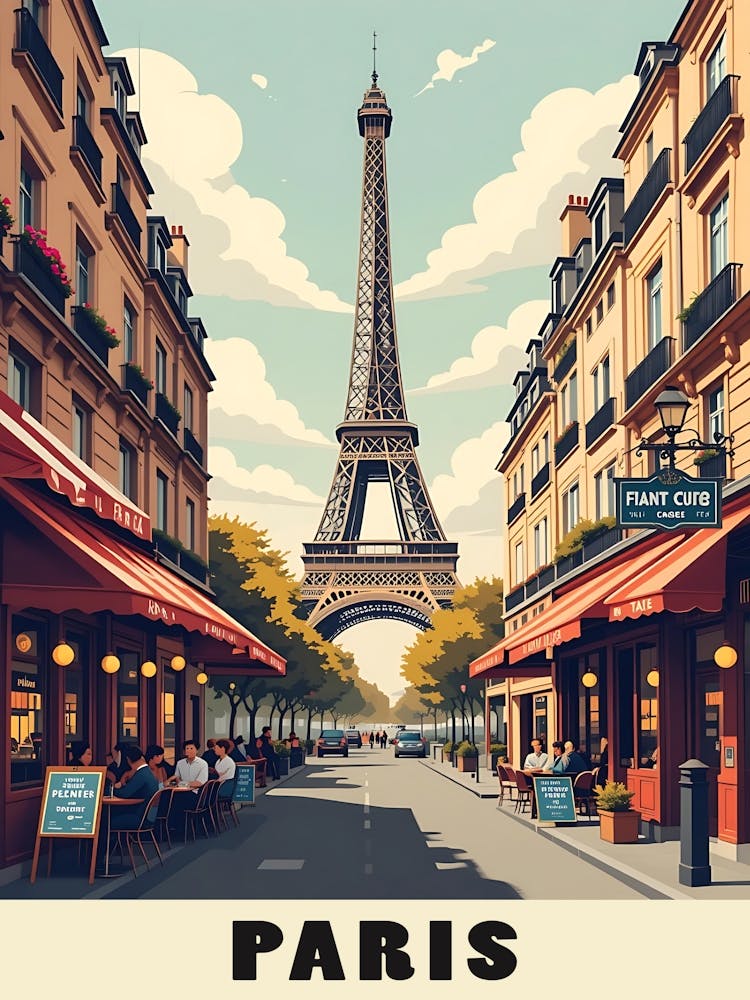 Paris Affiche de Voyage Vintage 16