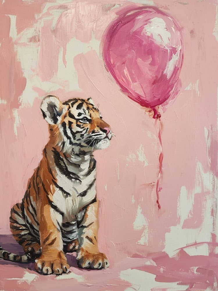 Cute Tiger 1 With Balloon