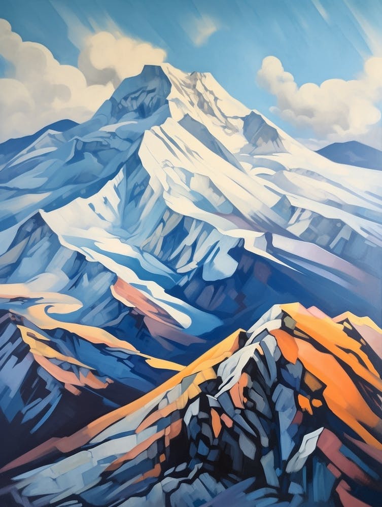Mount Elbrus Russia 4 Mountain Painting