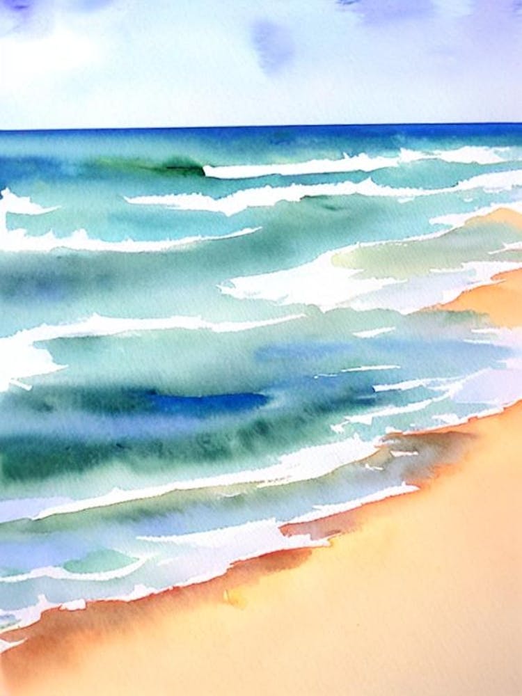 Emu Point Beach, Australia Watercolour