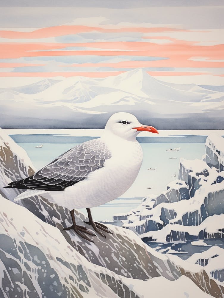 Peinture d'oiseau d'hiver Albatros 2