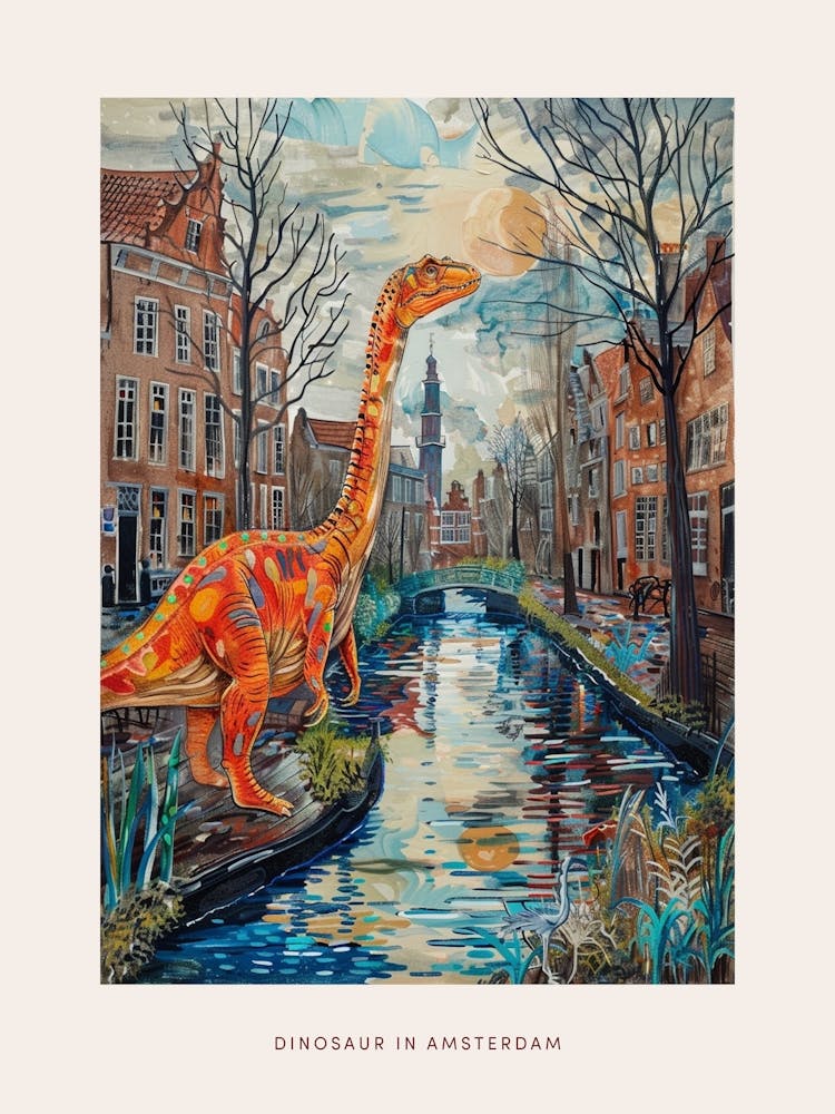 Dinosaur In The Canals Of Amsterdam 2 Poster