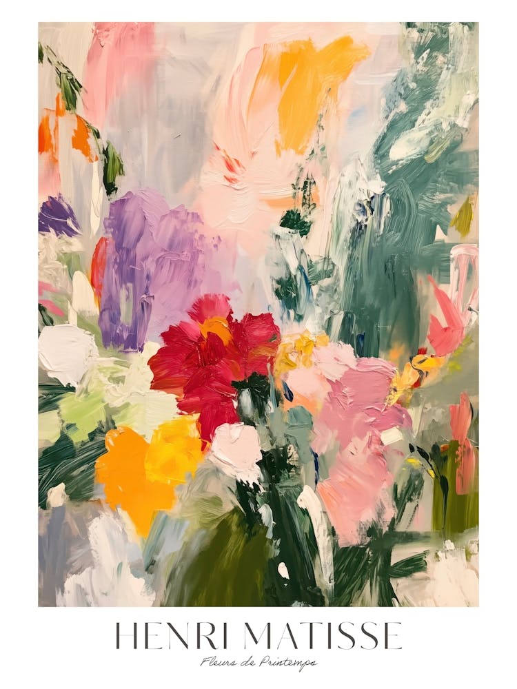 Henri Matisse Print Floral Impressionism Wildflowers Abstract French Decor Vintage