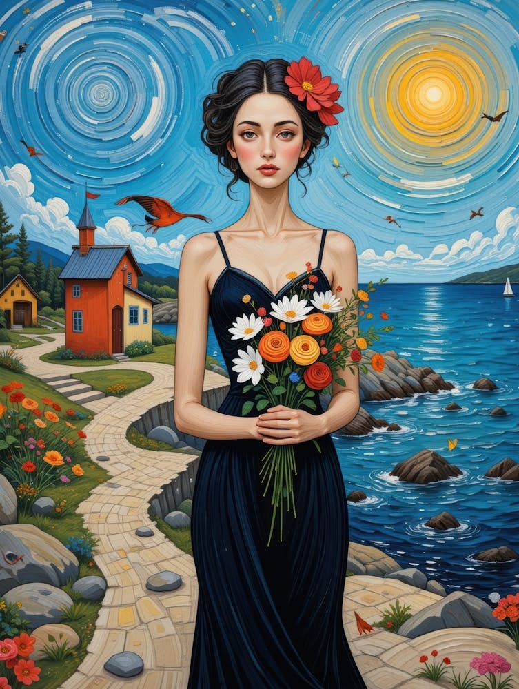 Woman With Flowers 5