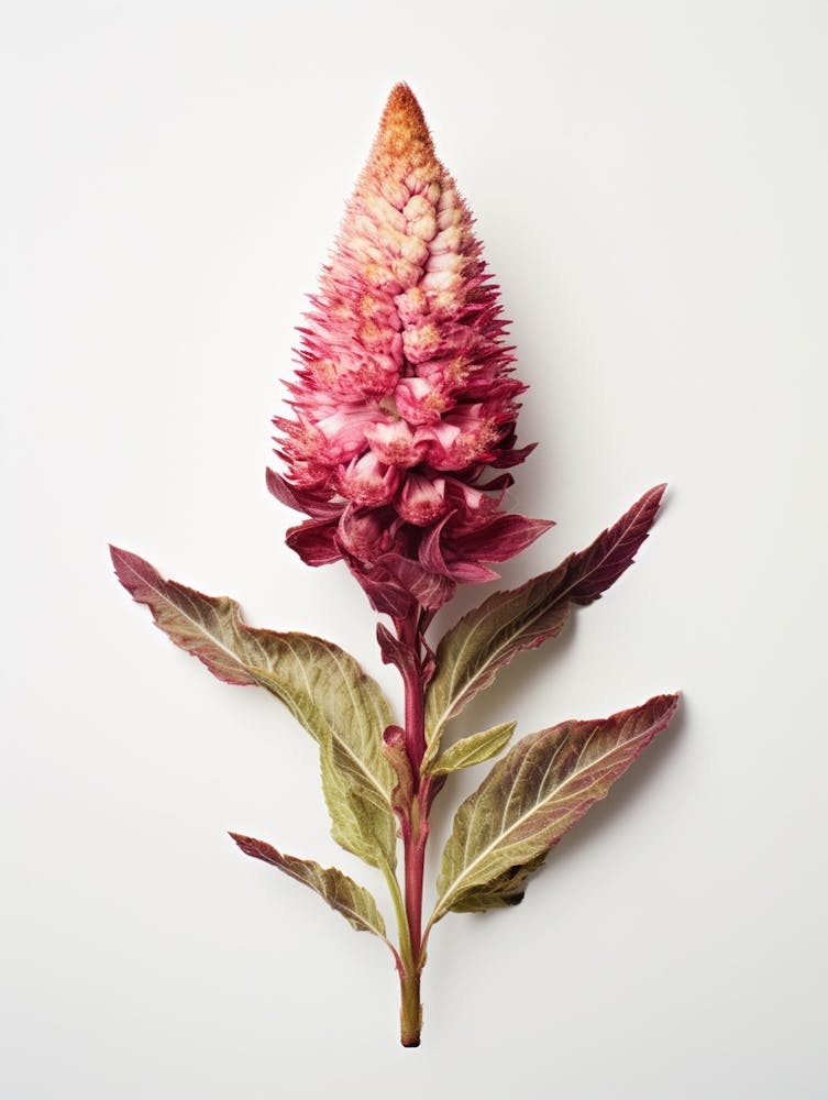 Art Botanique Fleur Pressée Celosia 3
