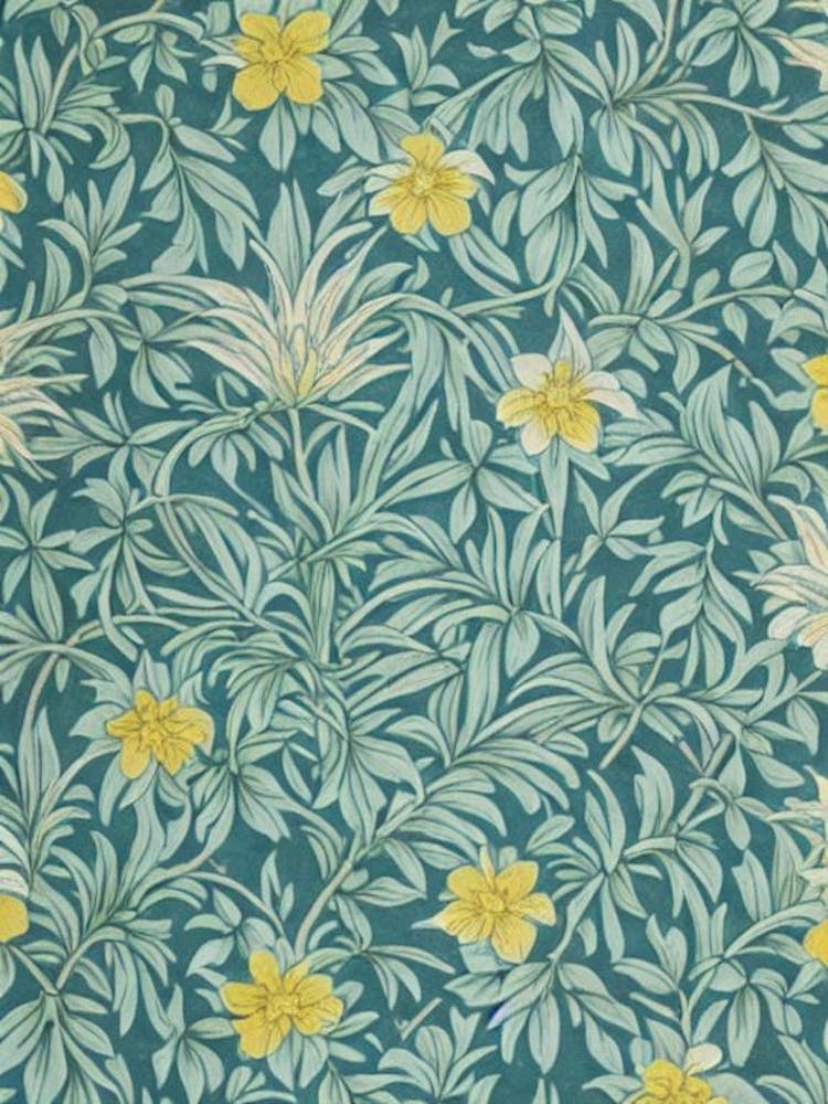 Pineapple Flowers Vintage Botanical Fruit