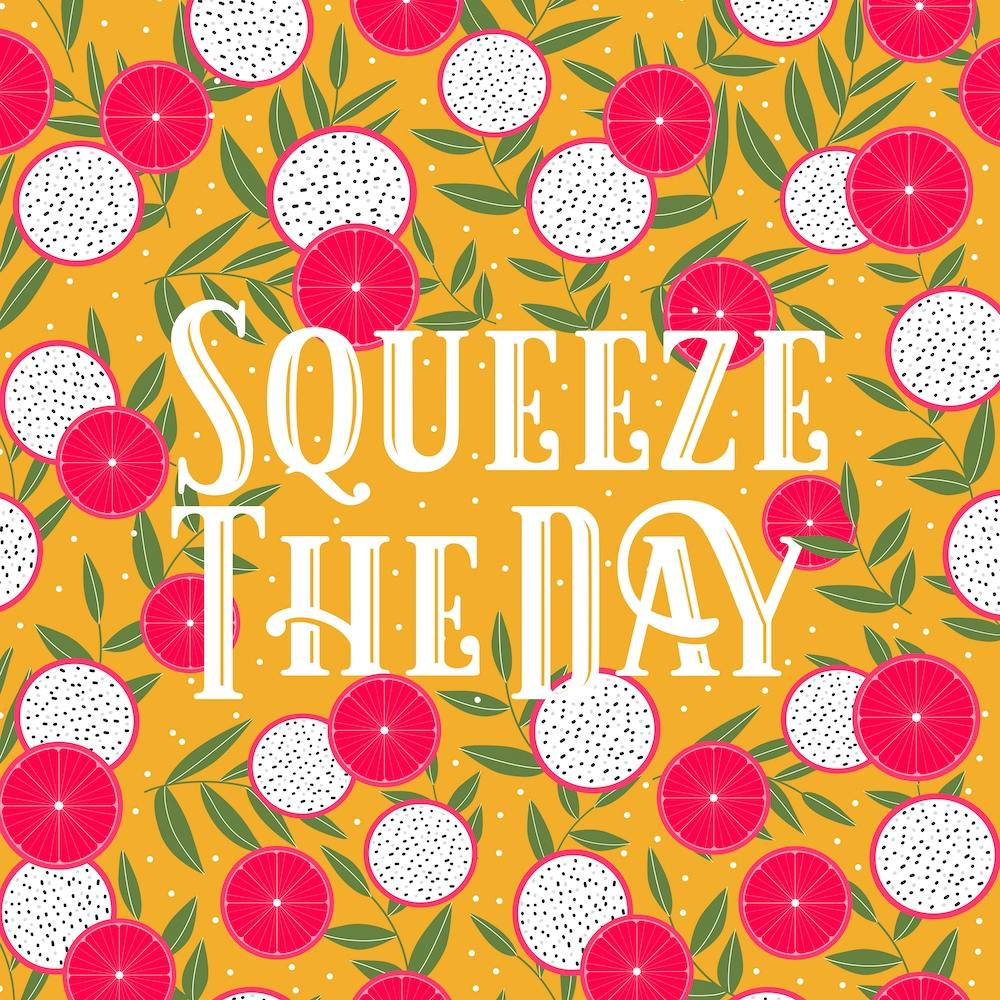 Squeeze The Day Orange Square