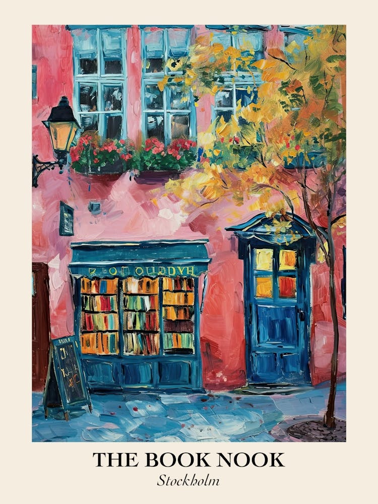 Stockholm Book Nook Bookshop 1 Poster