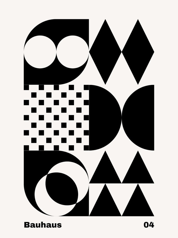 Geometric Bauhaus Poster B&W 4
