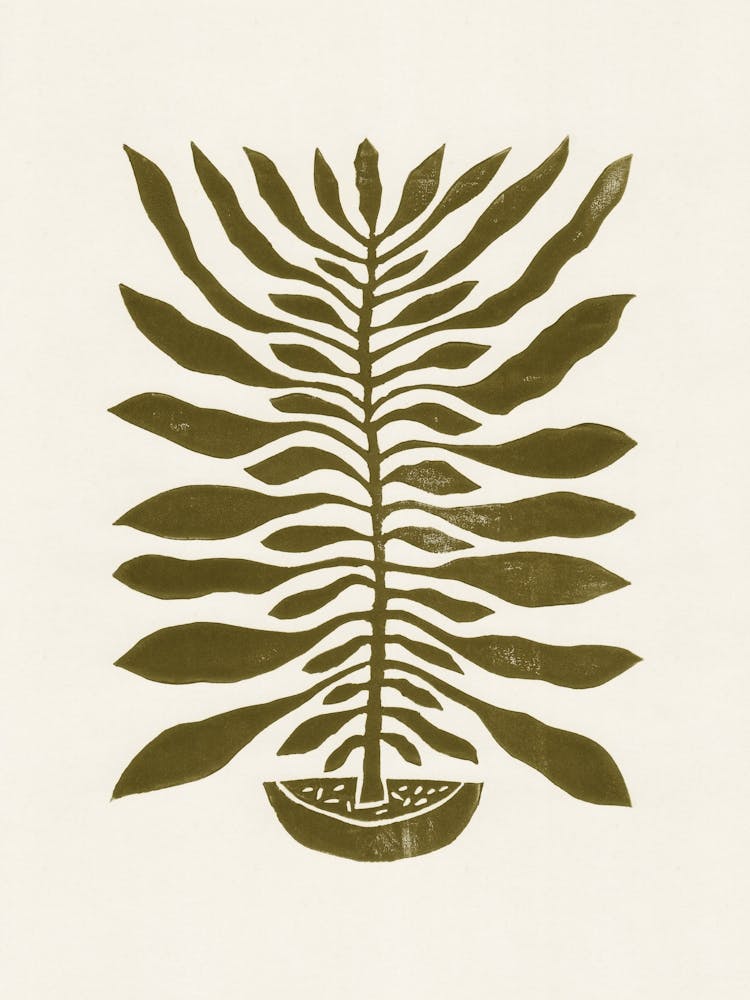 One Hundred Leaved Plant 22 / Lino Print