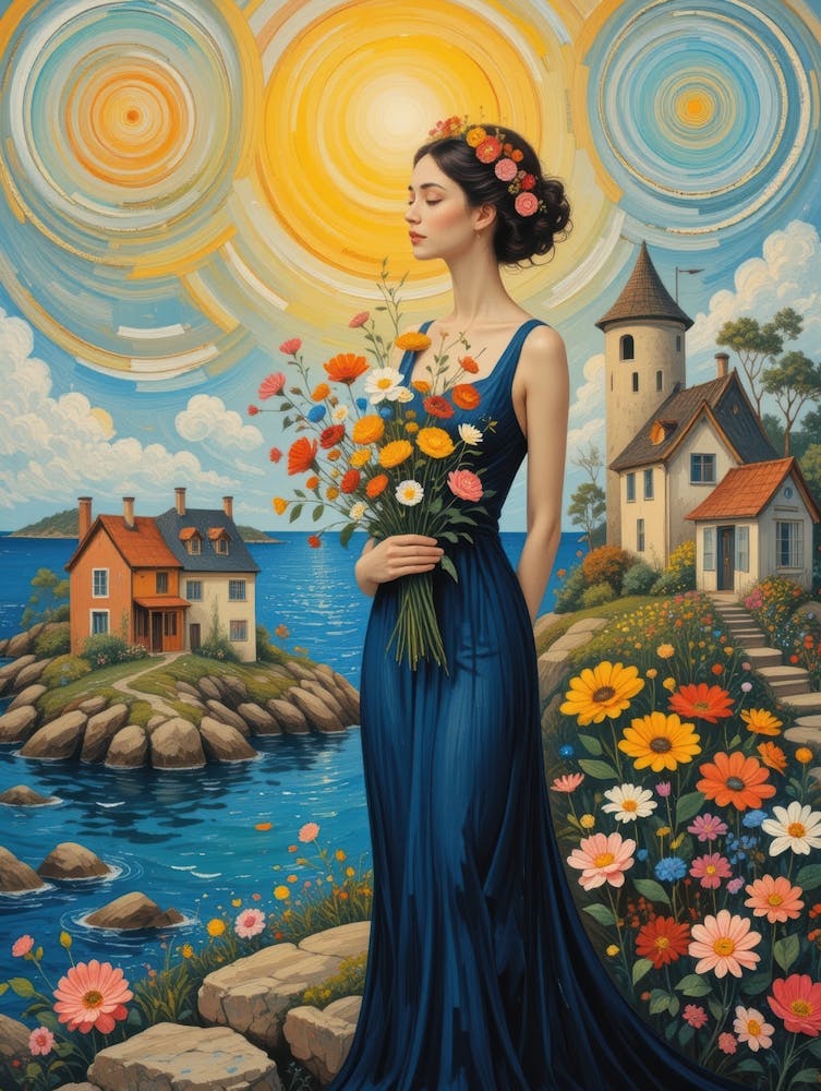 Woman With Flowers 1