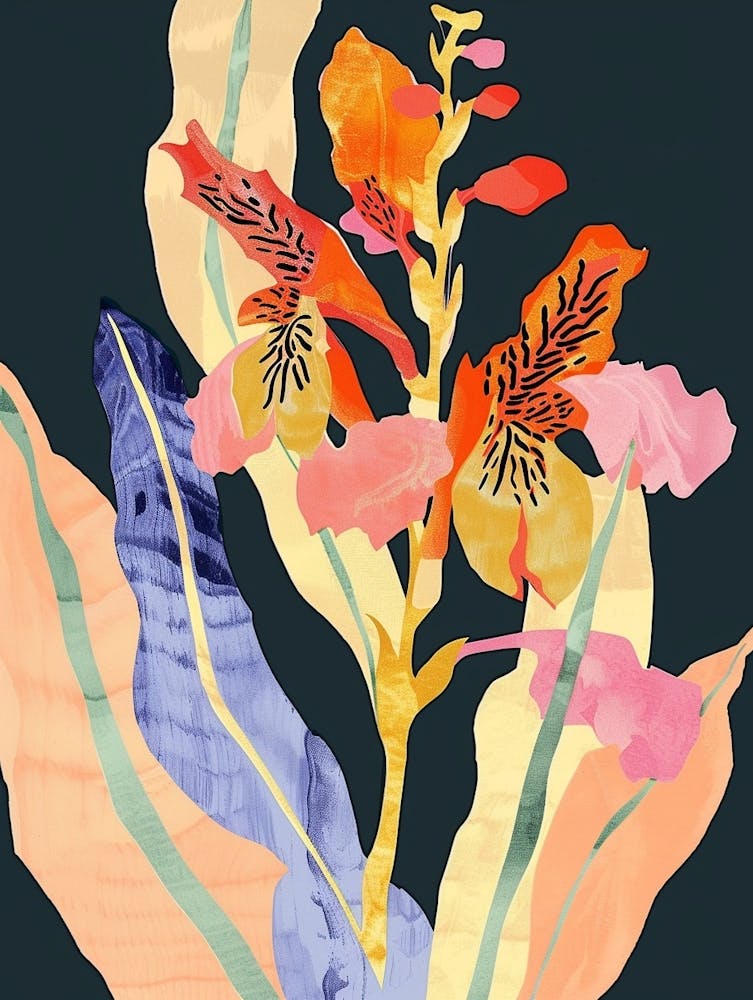 Farbenfrohe Blumenillustration Löwenmäulchen 1