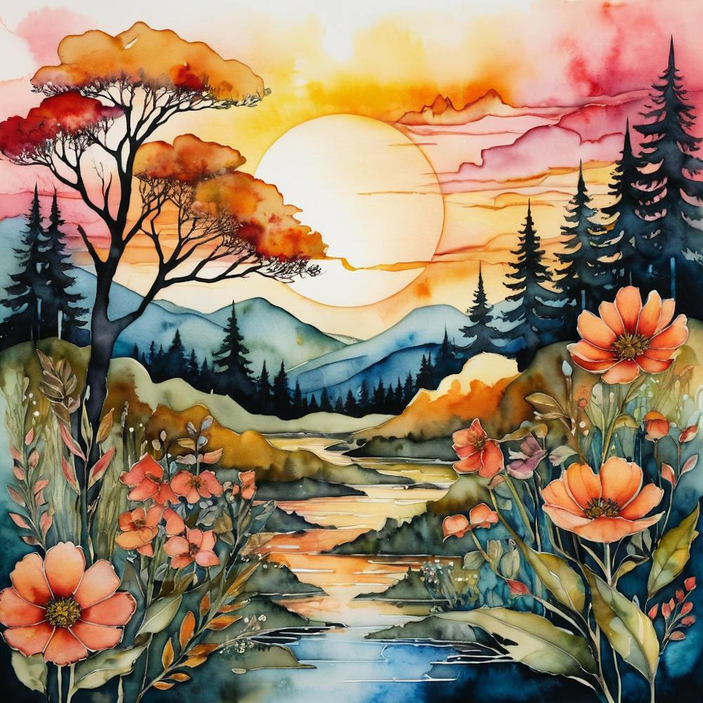 Sunset By The River