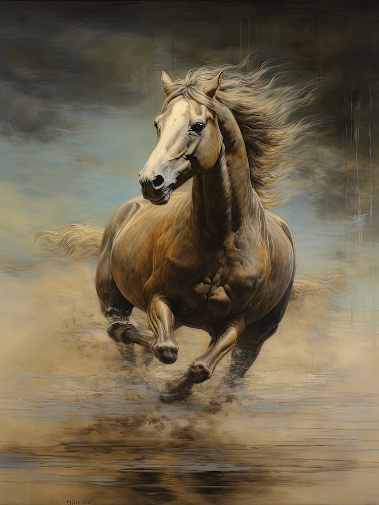 A Horse Painting In The Style Of Glazing 2