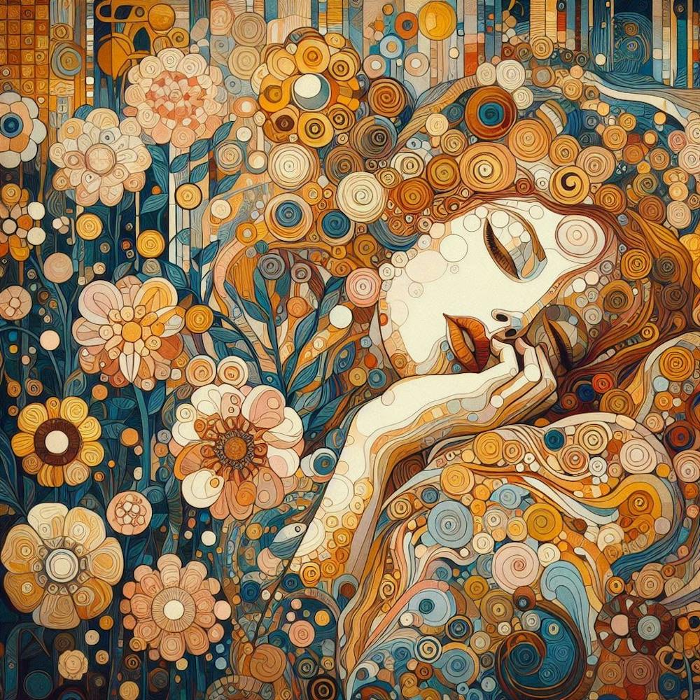gustav klimit Dreaming Woman portrait 1