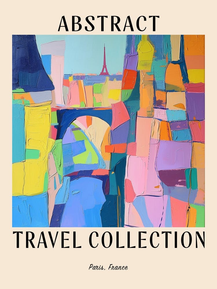 Abstract Travel Collection Poster Paris France 3
