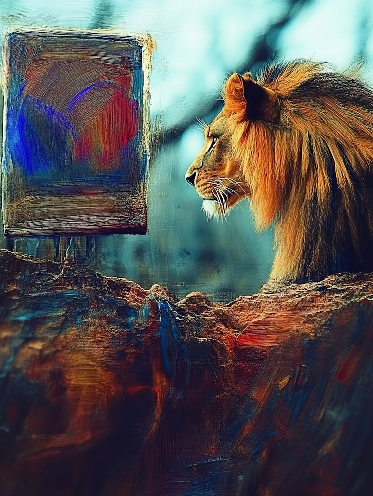 Lion Painting All It Takes Is A Little Courage