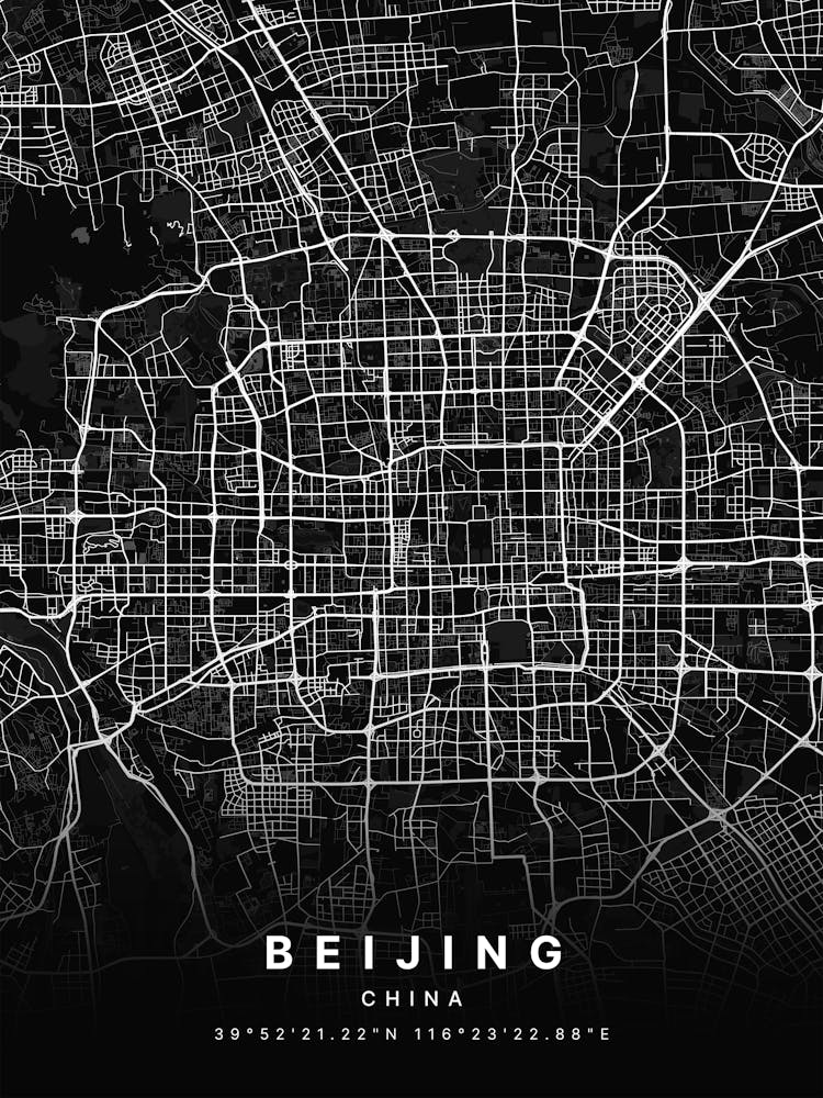 Beijing China Schwarze Karte - Gezoomt