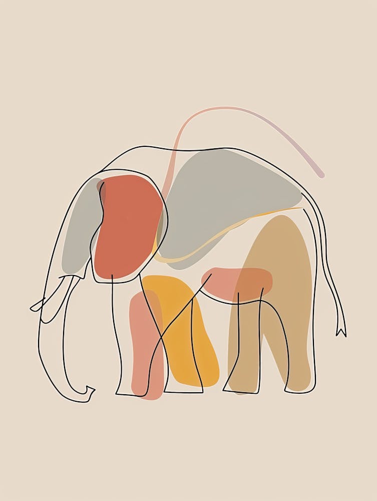Elephant - Boho, Line Art 5