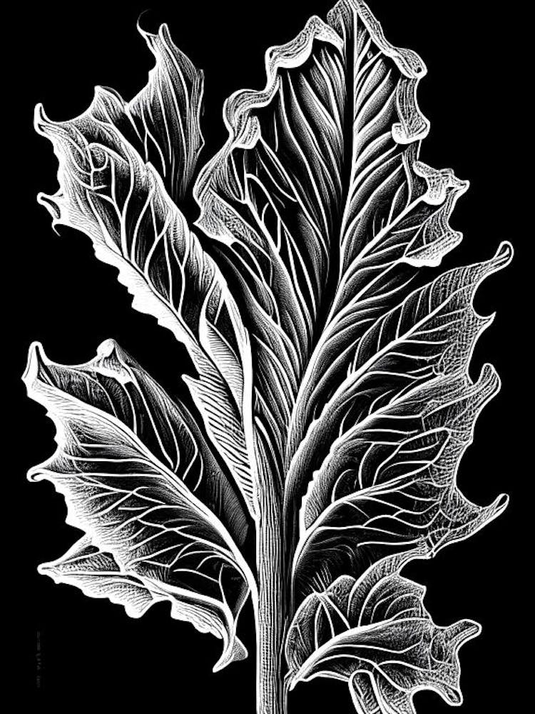 Mullein Leaf Linocut 4