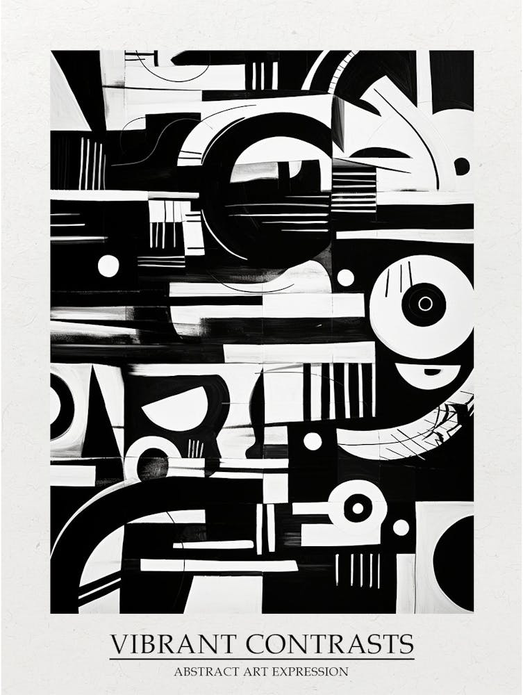 Vibrant Contrasts Abstract Black And White 6 Poster