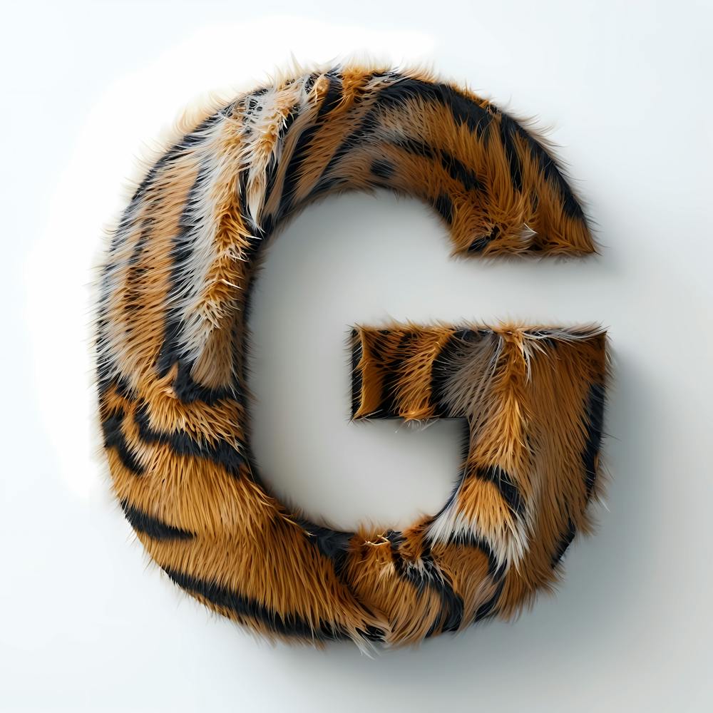 Tiger Fur Letter G