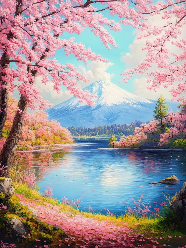 Cherry Blossoms By The Lake 1