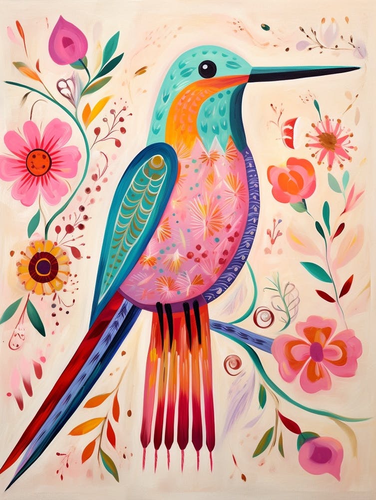 Pink Scandi Hummingbird 1