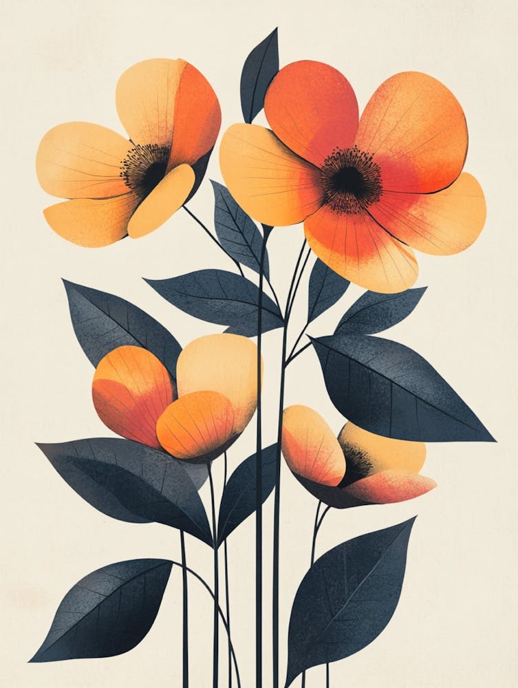 Orange Flowers Canvas Print