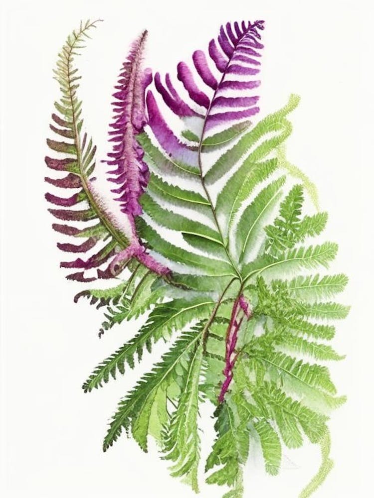 Royal Fern Wildflower Watercolour 2