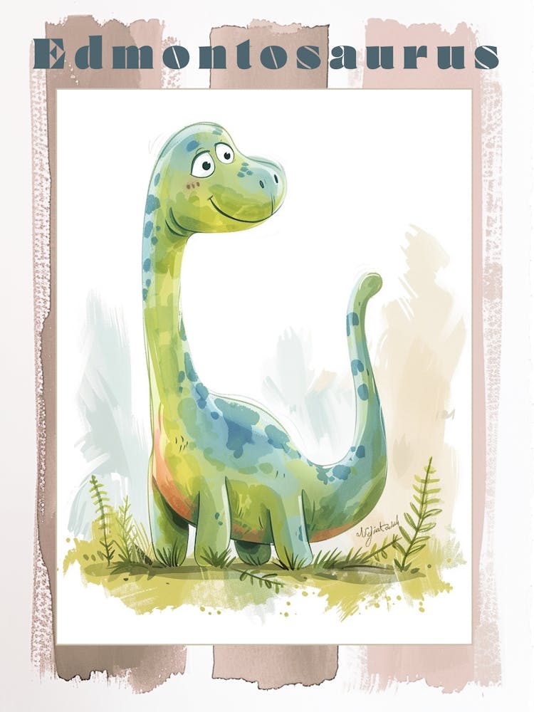 Aquarell eines Edmontosaurus Dinosaurier 1 Poster