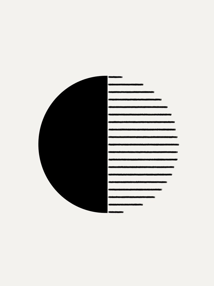Circle With Lines In Black