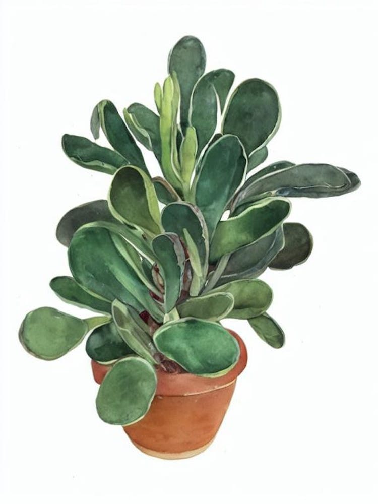 Panda Plant (Kalanchoe Tomentosa) Watercolor