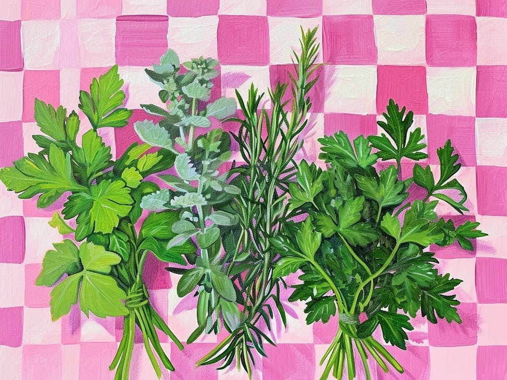 Loose Herbs Pink Checkerboard 3