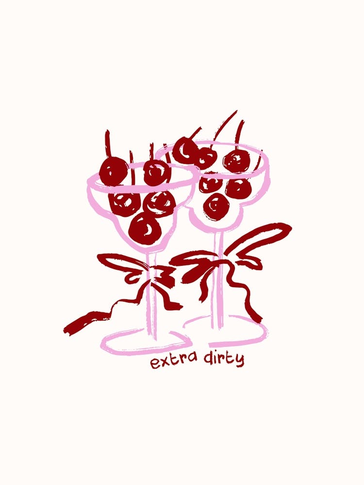 Cherry Martini Cocktail Poster