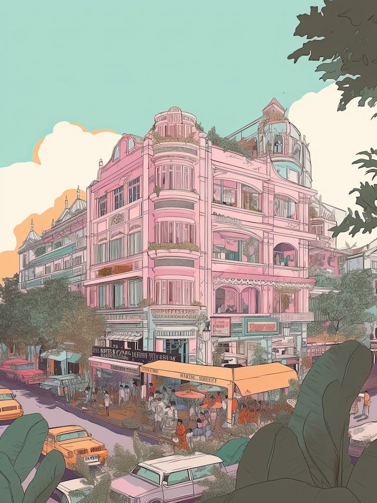 Bangkok Thailand Travel Illustration 2