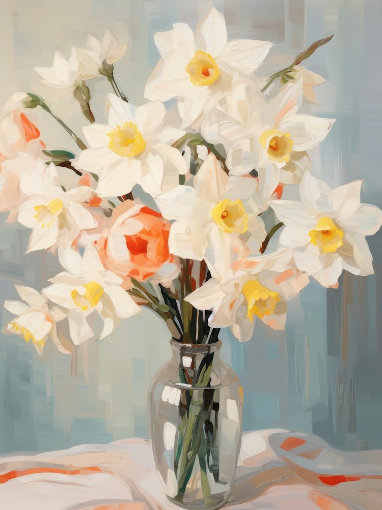 Daffodil Flower Still Life Painting 3 Dreamy