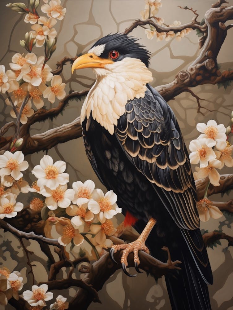 Dark And Moody Botanical Crested Caracara 2