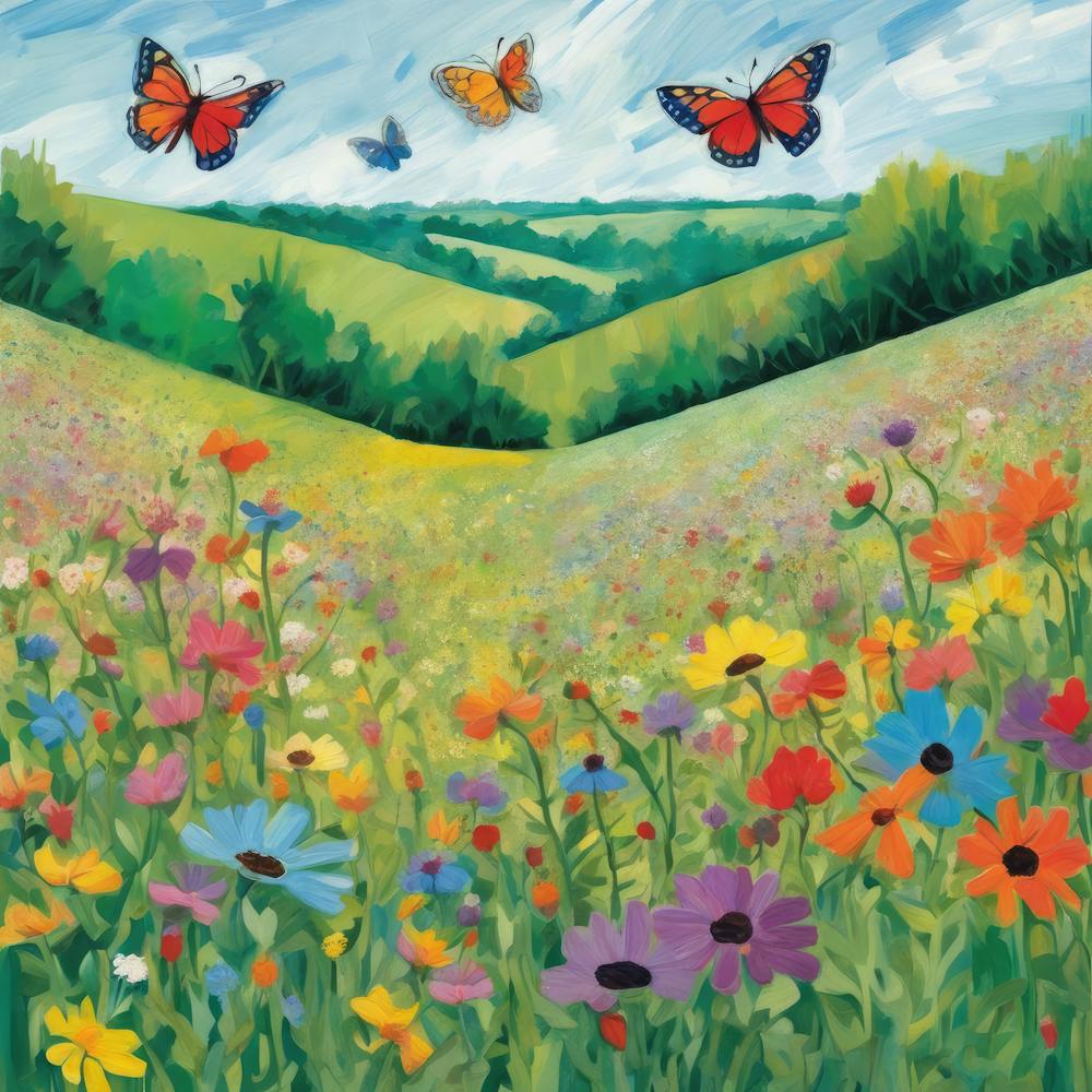Butterflies in a Wildflower Meadow  Series.