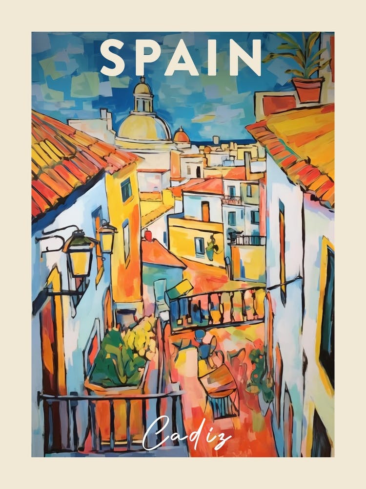 Cadiz Spain 2 Fauvist Painting  Travel Poster